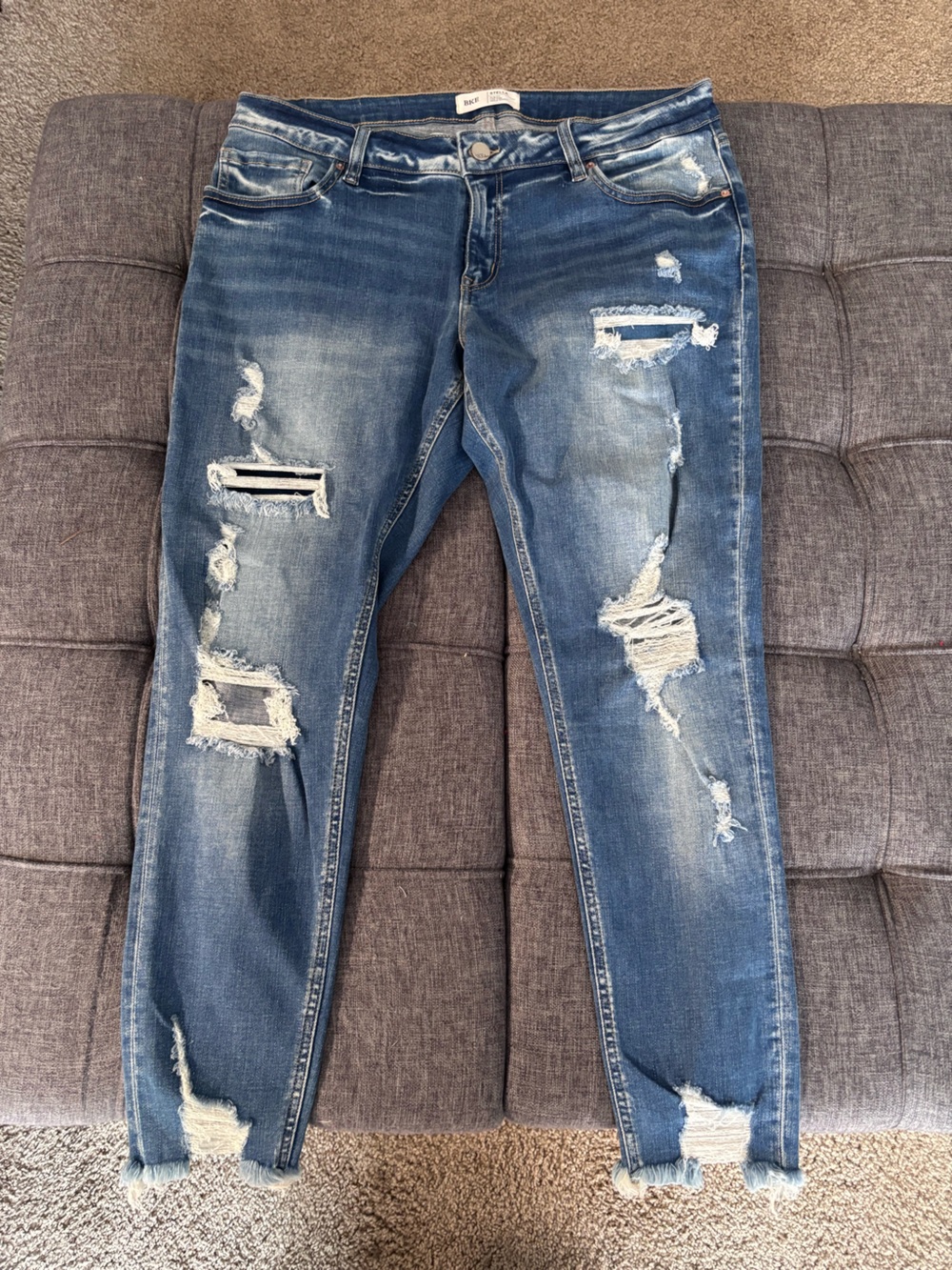BKE  Distressed Blue Skinny Jeans